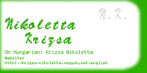 nikoletta krizsa business card